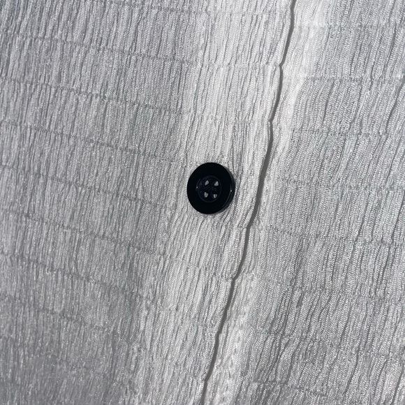 Vibrant Solid Textured Button Front Blouse size Large Drop Shoulder  Cover Up - Picture 10 of 11